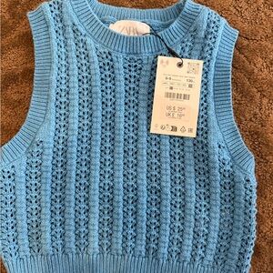 Zara girls Vibrant Blue Knit Top size 8-9